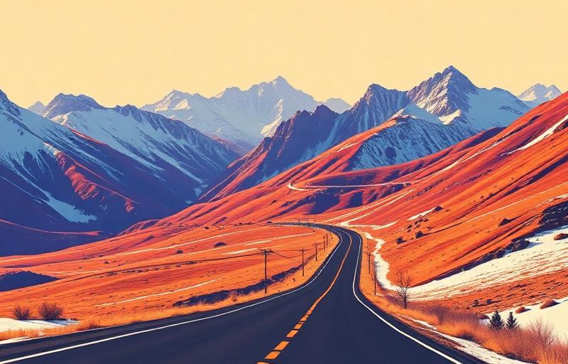 Beartooth Highway motorcycle route in Montana / Wyoming, USA