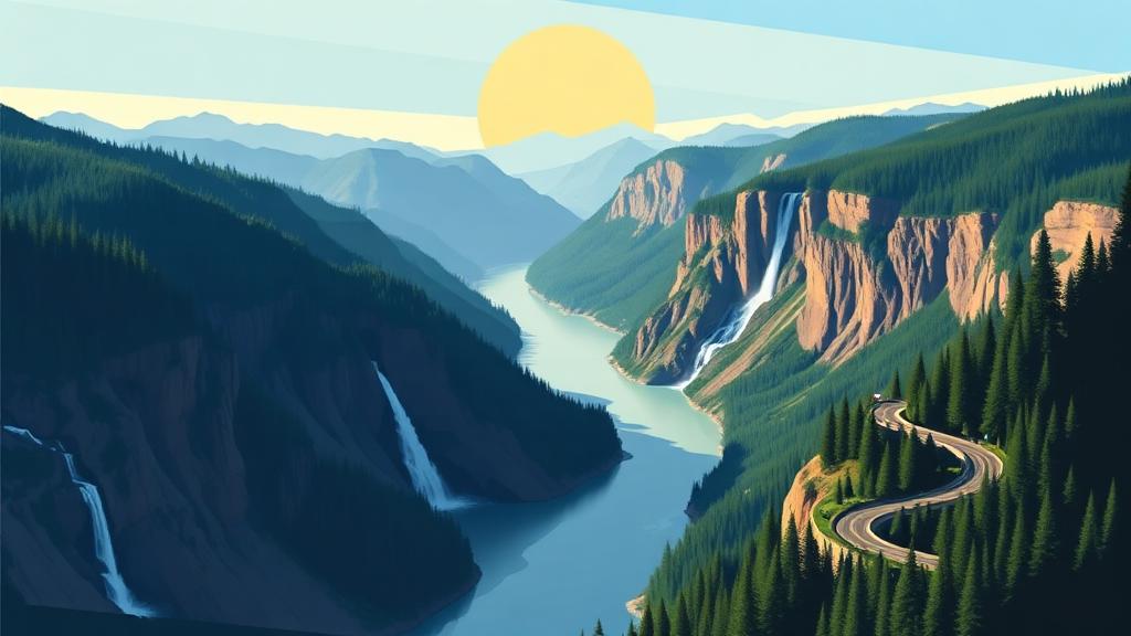 Columbia River Gorge motorcycle route in Oregon, USA
