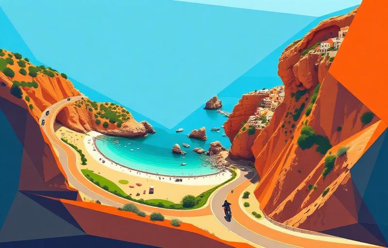 Costa Brava Coastal Twisties motorcycle route in Catalonia, Spain