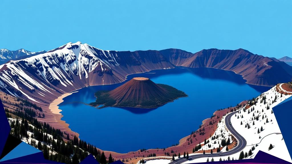 Crater Lake Rim Drive motorcycle route in Oregon, USA