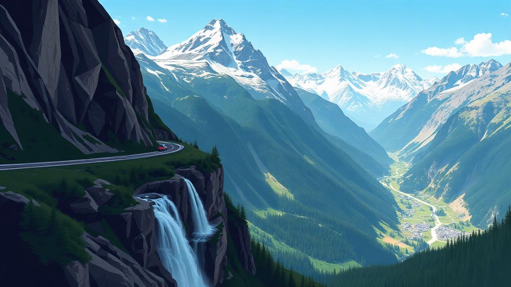 Gerlos Pass & Krimml Falls motorcycle route in Salzburg, Austria