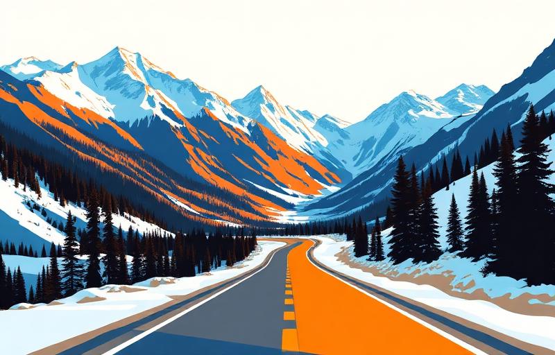 Going-to-the-Sun Road motorcycle route in Montana, USA
