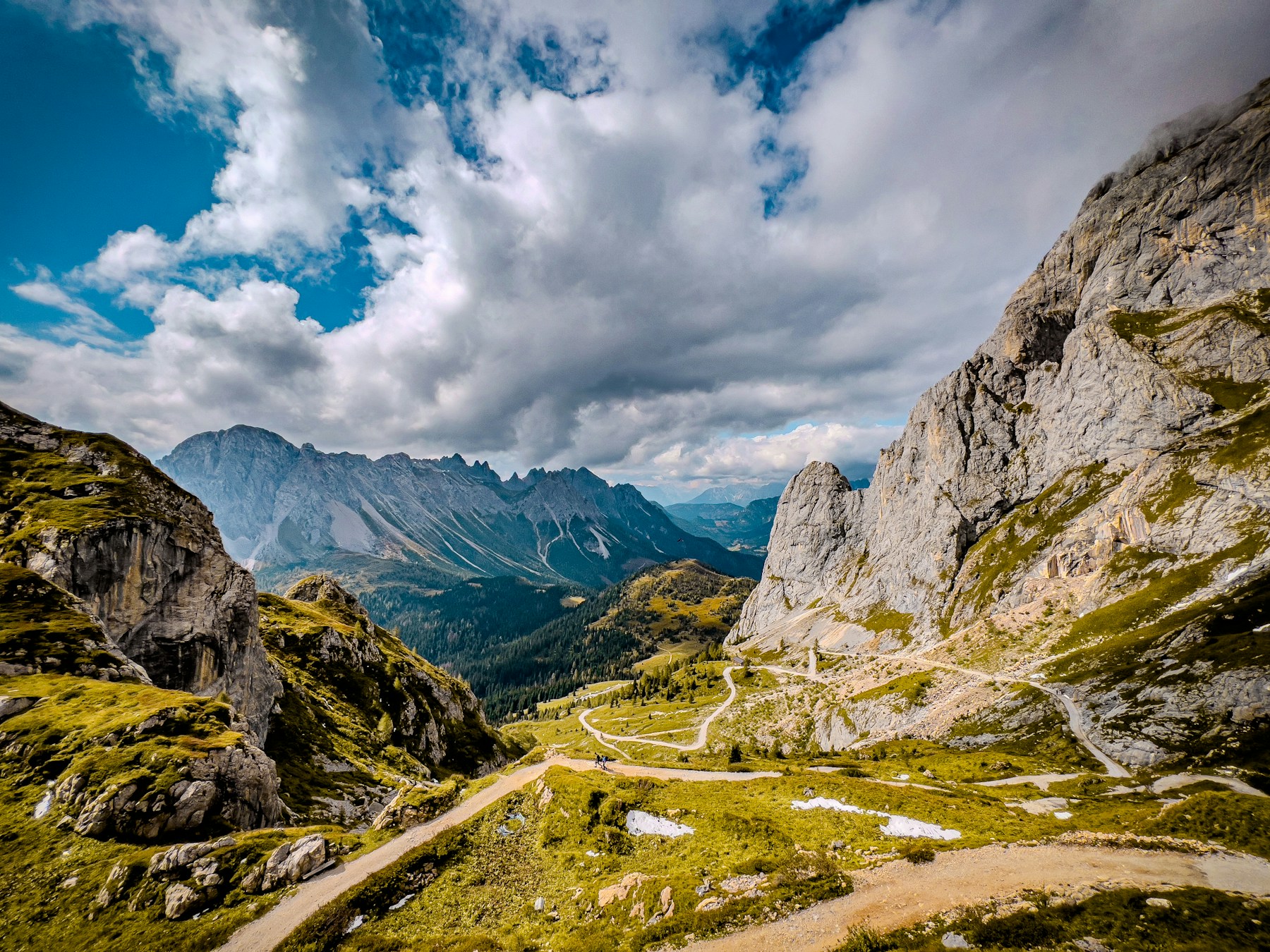 Dolomites Sella Ronda Loop motorcycle route in Dolomites, Italy