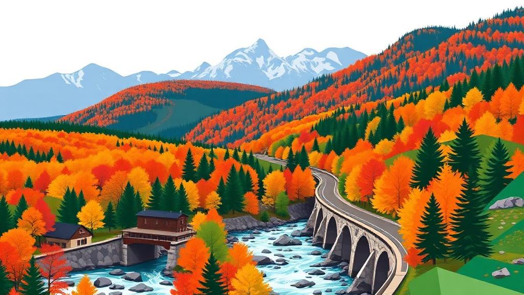 Kancamagus Highway (NH112) motorcycle route in New Hampshire, USA