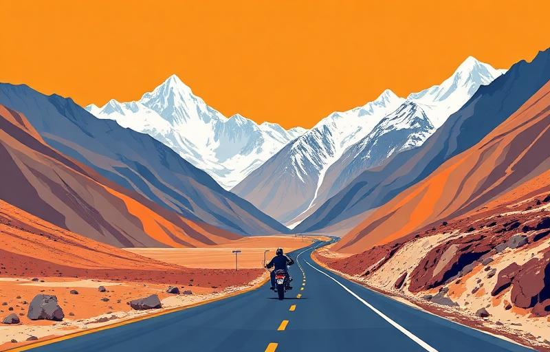 Manali to Leh Highway motorcycle route in India, India