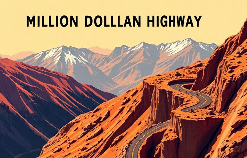 Million Dollar Highway motorcycle route in Colorado, USA