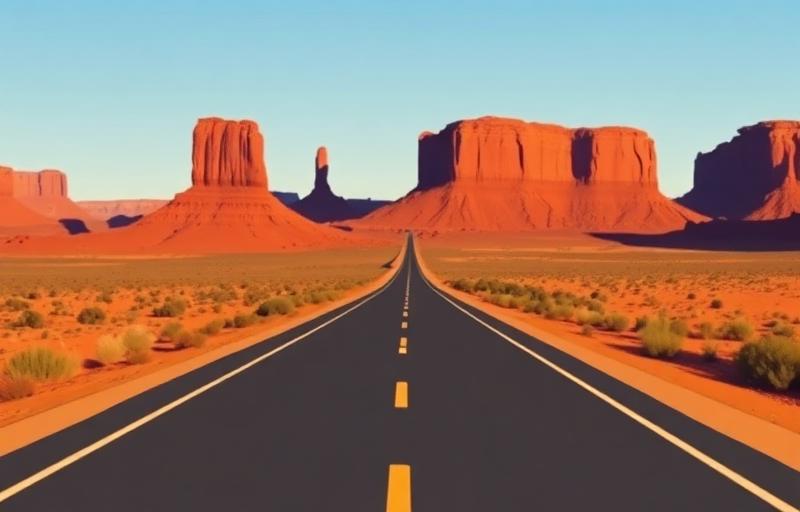Monument Valley Scenic Drive motorcycle route in Arizona / Utah, USA