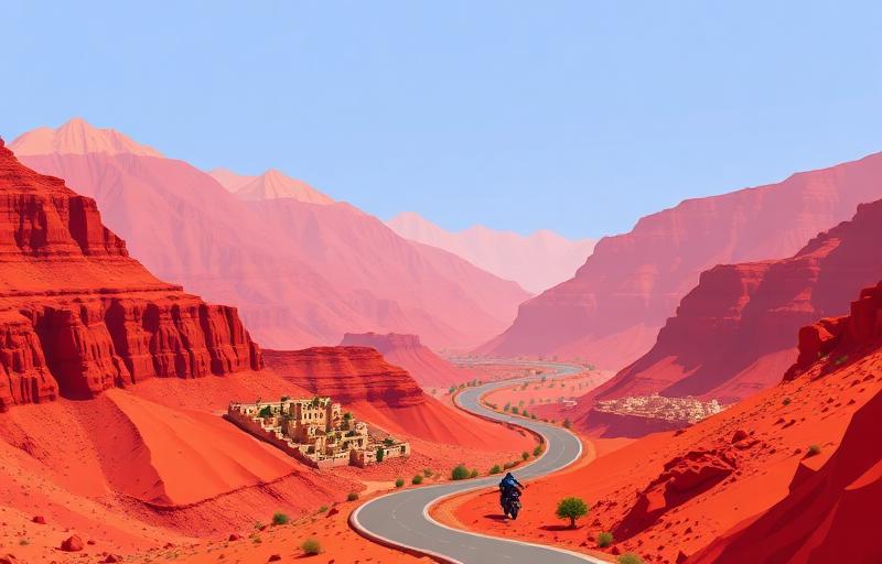 Atlas Mountain Twisties motorcycle route in Morocco, Morocco