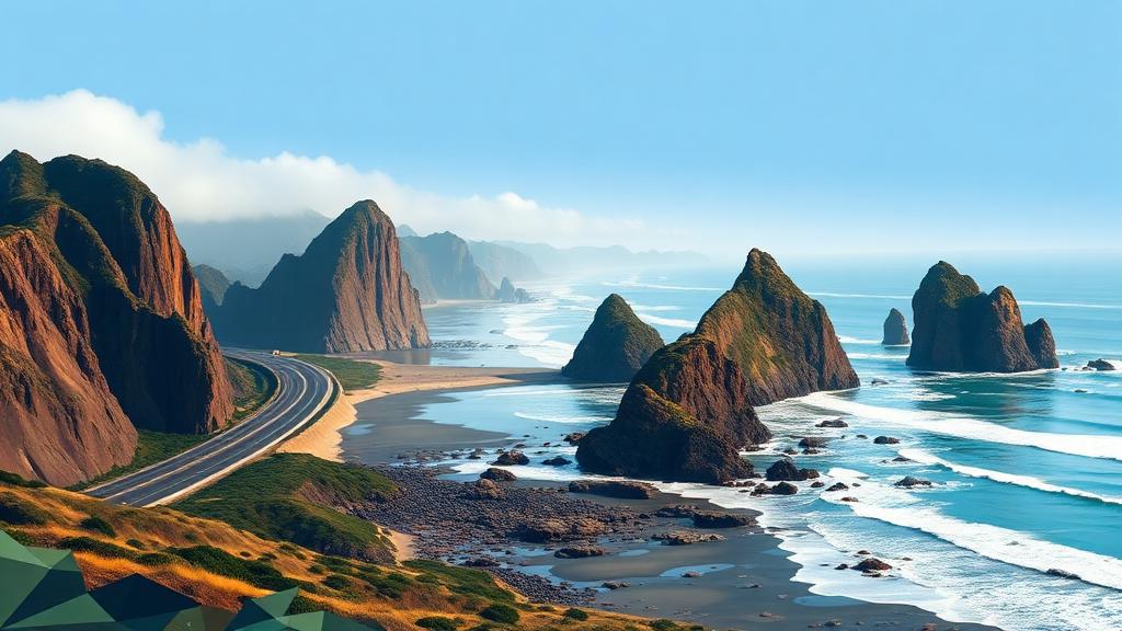 US-101 Oregon Coast motorcycle route in Oregon, USA