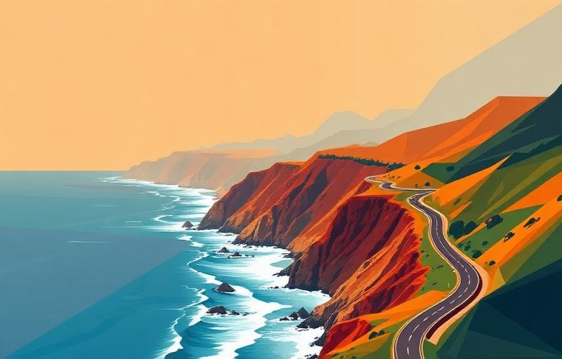 Pacific Coast Highway (PCH) motorcycle route in California, USA