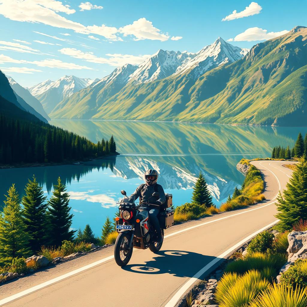 Queenstown–Glenorchy Road motorcycle route in Otago, New Zealand