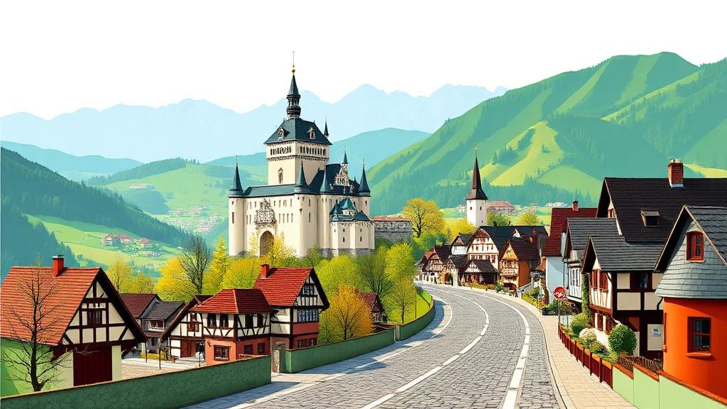 Romantic Road Castles Tour motorcycle route in Bavaria, Germany