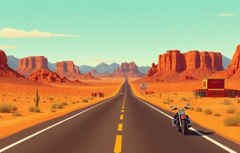 Route 66 Arizona Section motorcycle route in Arizona, USA