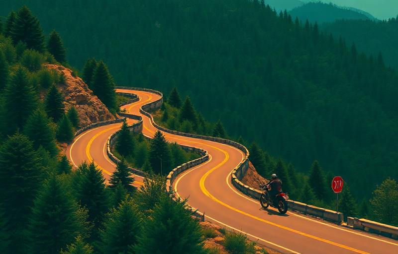 Tail of the Dragon (US-129) motorcycle route in Tennessee / North Carolina, USA