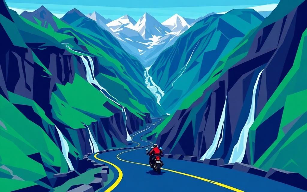 Trollstigen & Geirangerfjord motorcycle route in Scandinavia, Norway